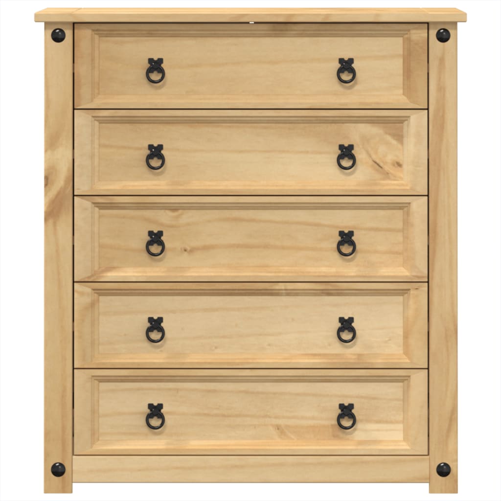 vidaXL Chest of Drawers "Corona" 80x40x89 cm Solid Wood Pine