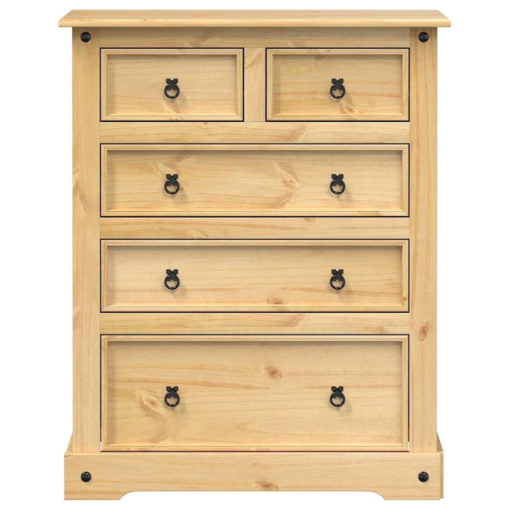 vidaXL Chest of Drawers "Corona" 92x48x114 cm Solid Wood Pine