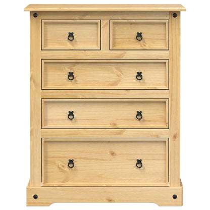 vidaXL Chest of Drawers "Corona" 92x48x114 cm Solid Wood Pine