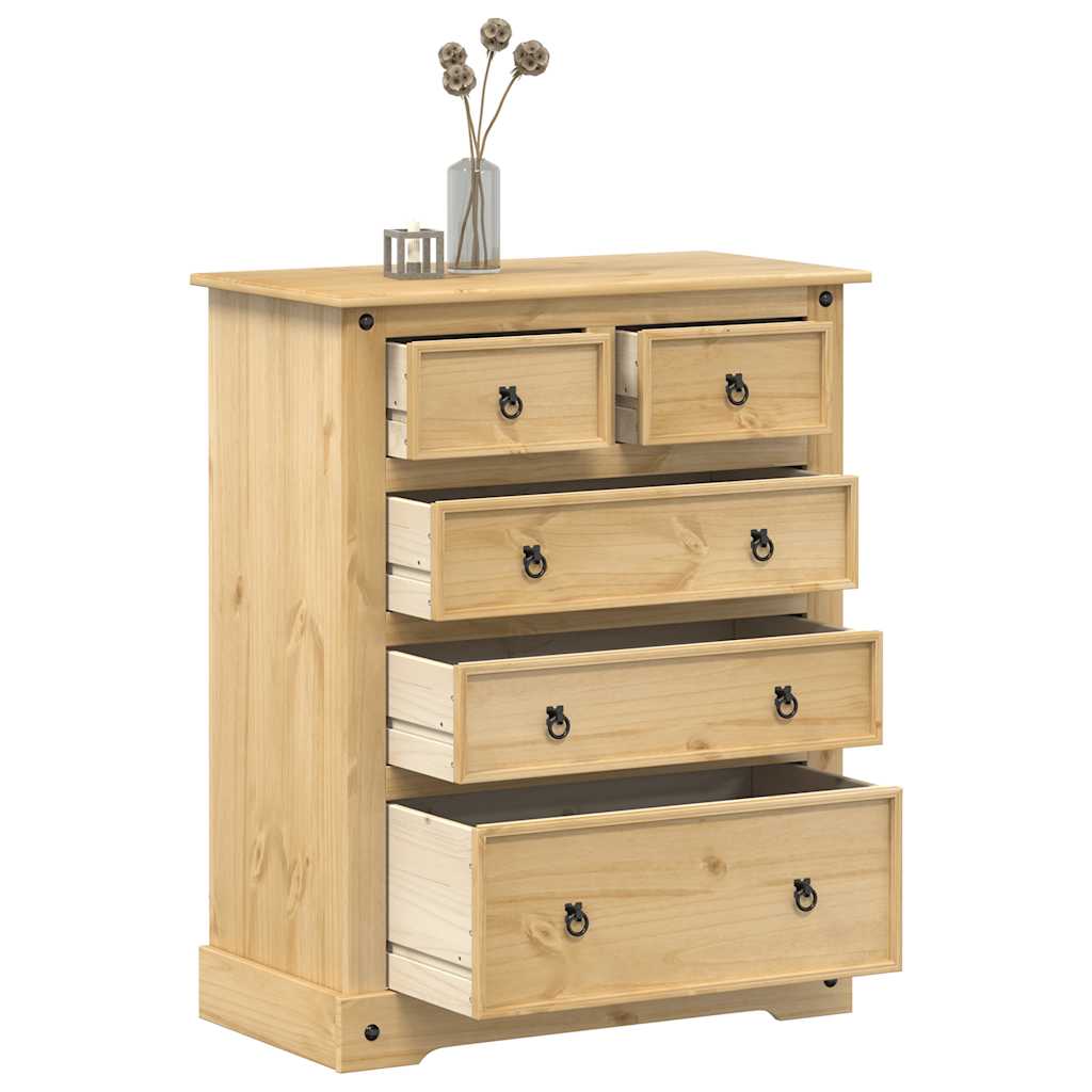 vidaXL Chest of Drawers "Corona" 92x48x114 cm Solid Wood Pine