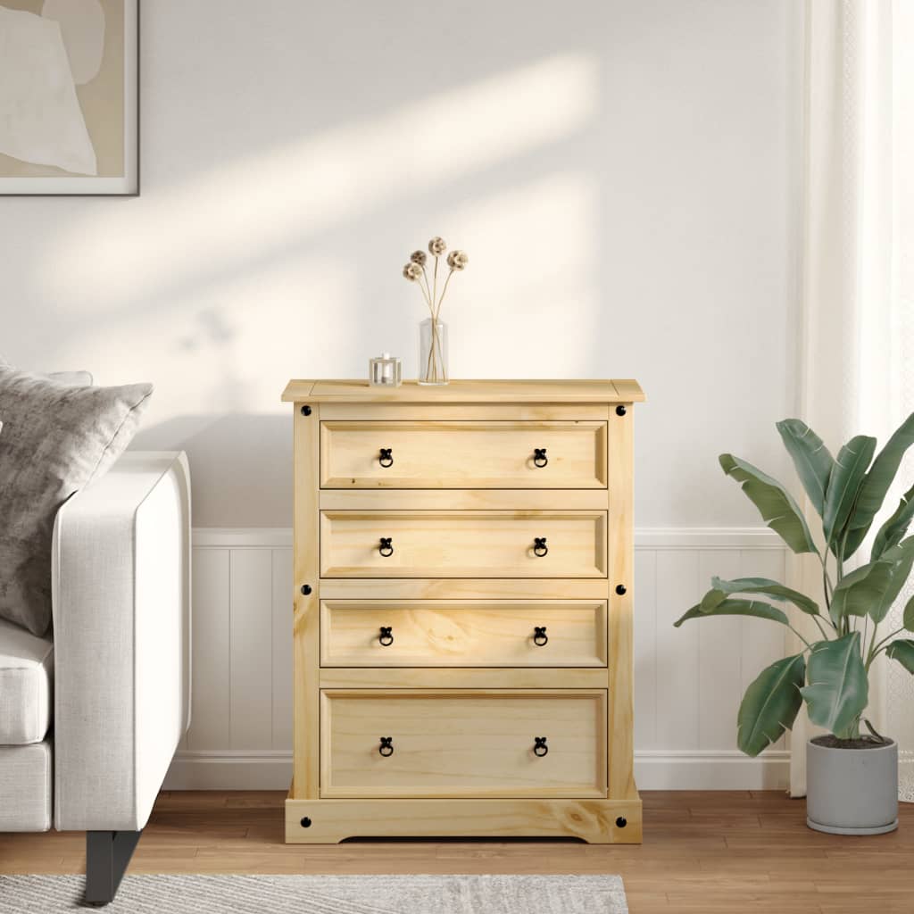 vidaXL Chest of Drawers Corona 92x48x114 cm Solid Wood Pine
