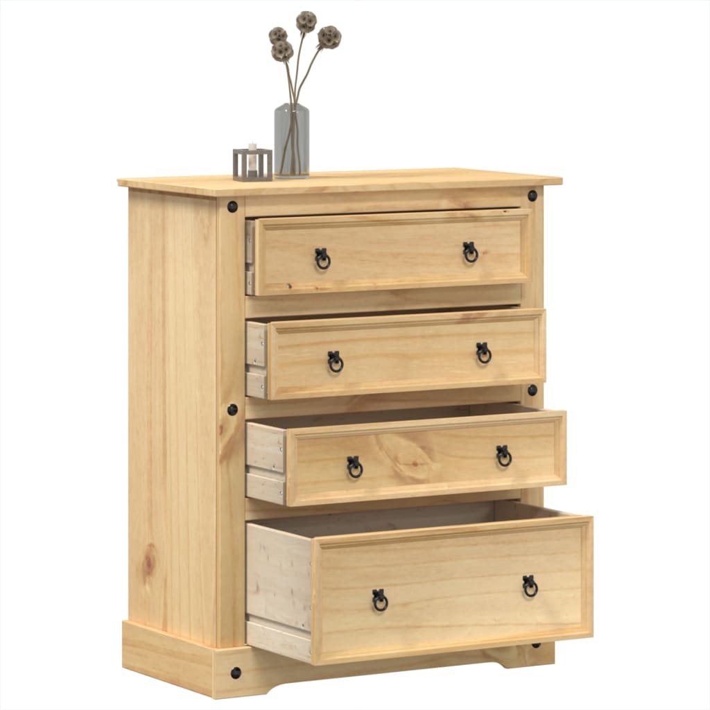 vidaXL Chest of Drawers Corona 92x48x114 cm Solid Wood Pine