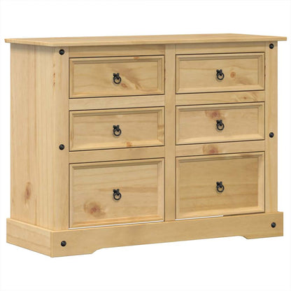 vidaXL Chest of Drawers "Corona" 112x48x91 cm Solid Wood Pine