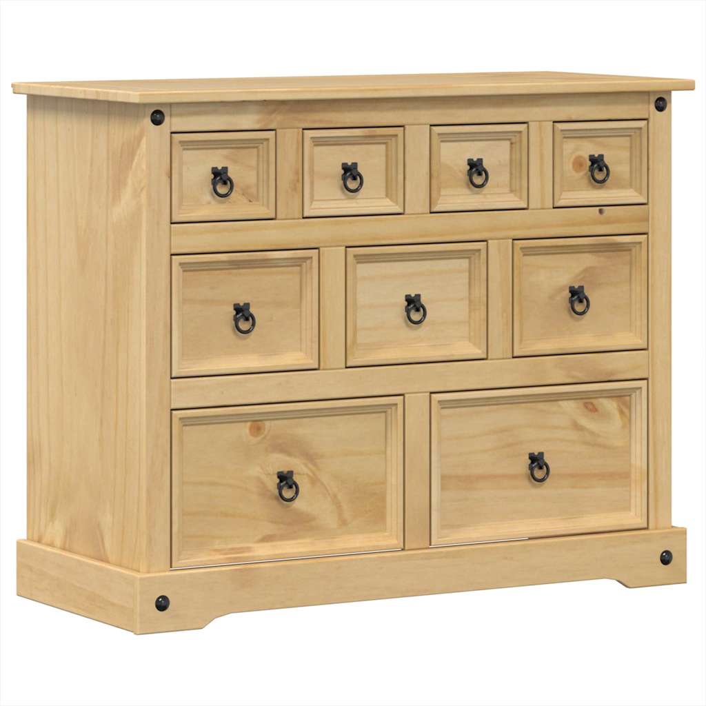 vidaXL Chest of Drawers "Corona" 101x45x82 cm Solid Wood Pine