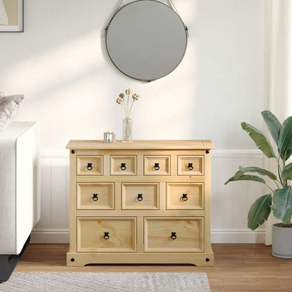vidaXL Chest of Drawers "Corona" 101x45x82 cm Solid Wood Pine