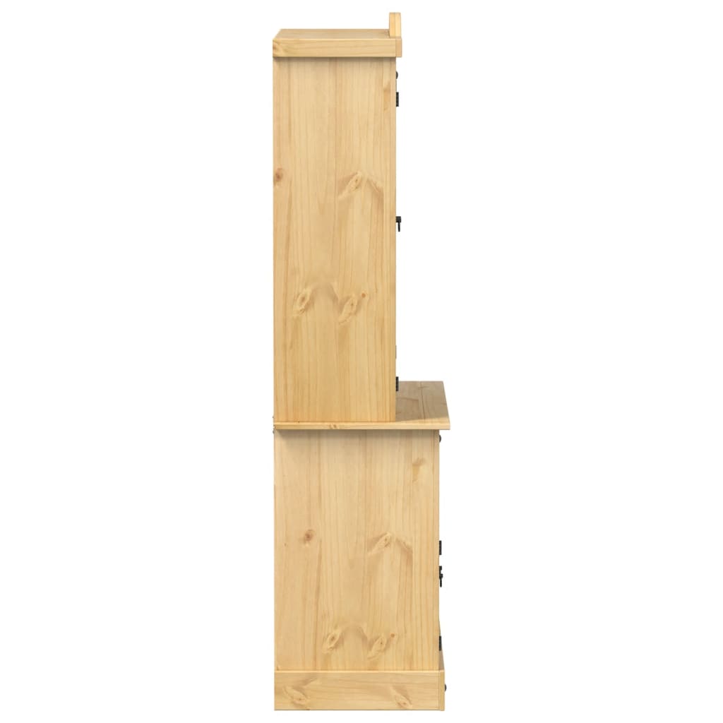 vidaXL Glass Display Cabinet "Corona" 100x48,5x179 cm Solid Wood Pine