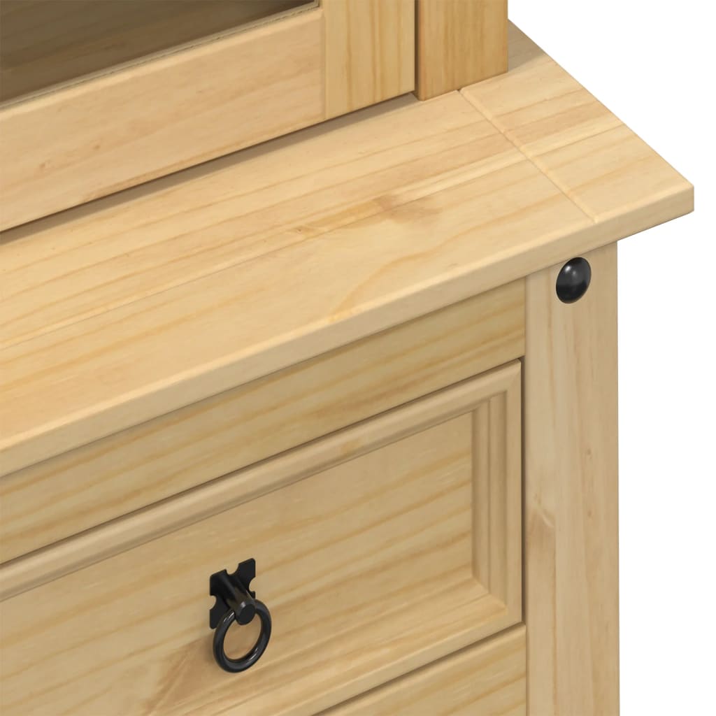 vidaXL Glass Display Cabinet "Corona" 100x48,5x179 cm Solid Wood Pine