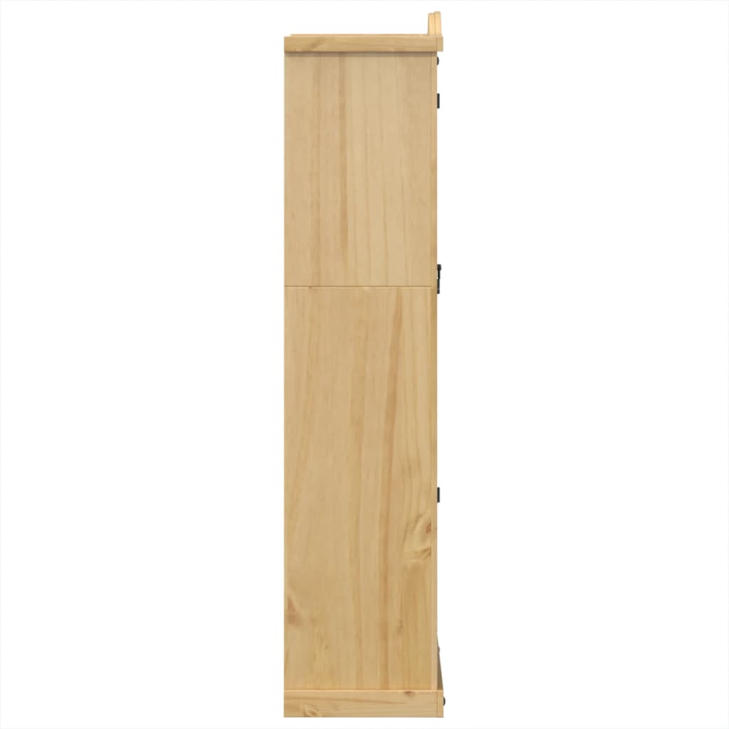 vidaXL Glass Display Cabinet "Corona" 99x43x187 cm Solid Wood Pine