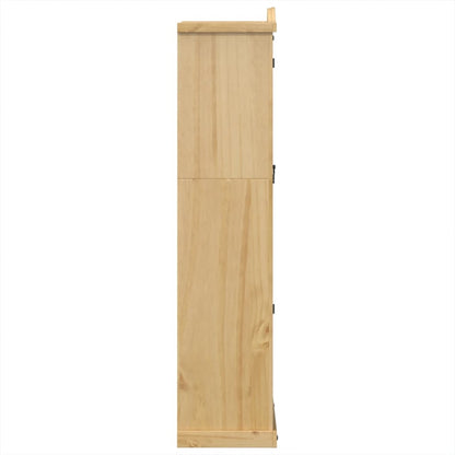 vidaXL Glass Display Cabinet "Corona" 99x43x187 cm Solid Wood Pine
