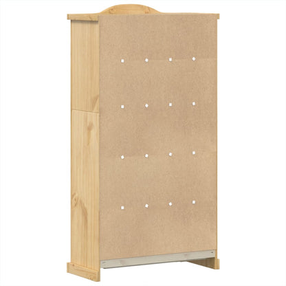 vidaXL Glass Display Cabinet "Corona" 99x43x187 cm Solid Wood Pine