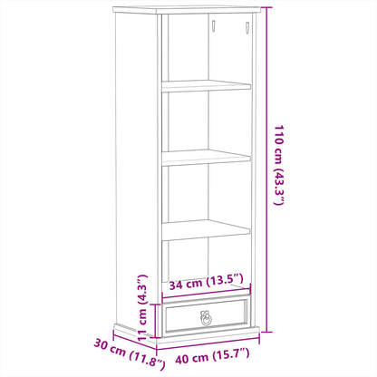 vidaXL CD Cabinet Corona 40x30x110 cm Solid Wood Pine