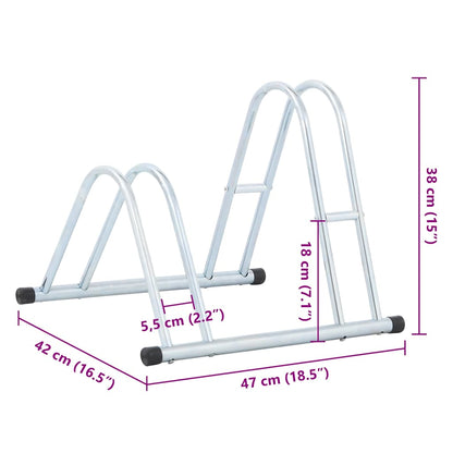vidaXL Bicycle Stand for 2 Bikes Floor Freestanding Galvanised Steel