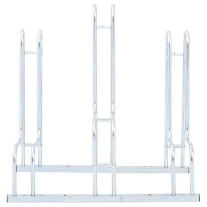 vidaXL Bicycle Stand for 3 Bikes Floor Freestanding Galvanised Steel