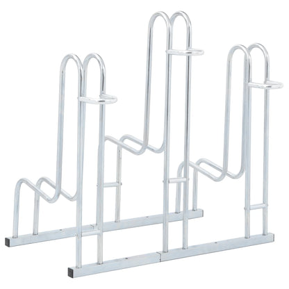 vidaXL Bicycle Stand for 3 Bikes Floor Freestanding Galvanised Steel