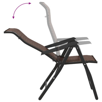 vidaXL Folding Garden Chairs 2 pcs Brown Poly Rattan