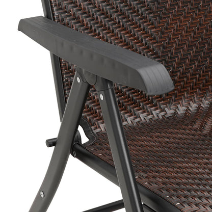 vidaXL Folding Garden Chairs 2 pcs Brown Poly Rattan