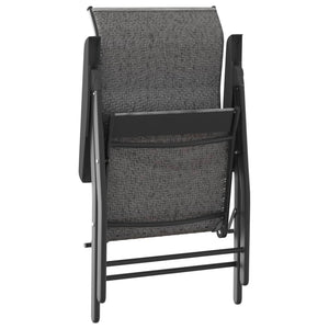 vidaXL Folding Garden Chairs 2 pcs Grey Poly Rattan