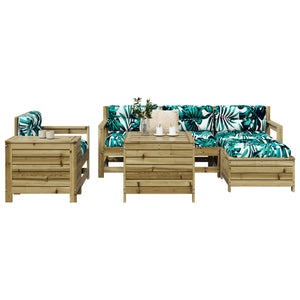 vidaXL 7 Piece Garden Sofa Set Impregnated Wood Pine
