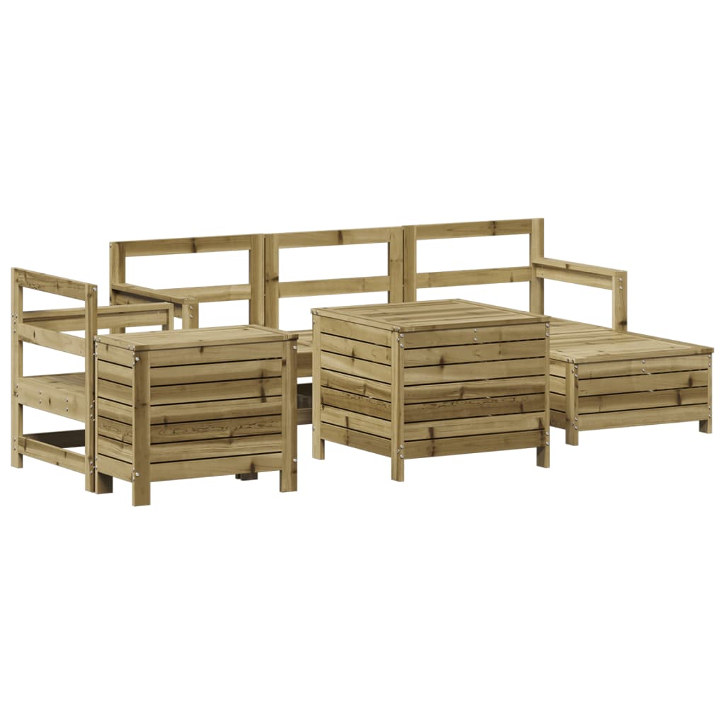 vidaXL 7 Piece Garden Sofa Set Impregnated Wood Pine