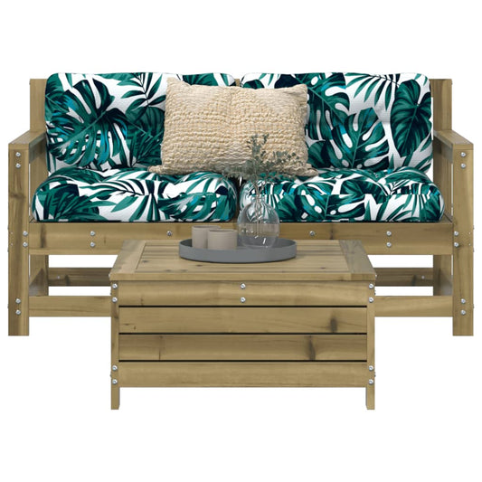 vidaXL 3 Piece Garden Sofa Set Impregnated Wood Pine