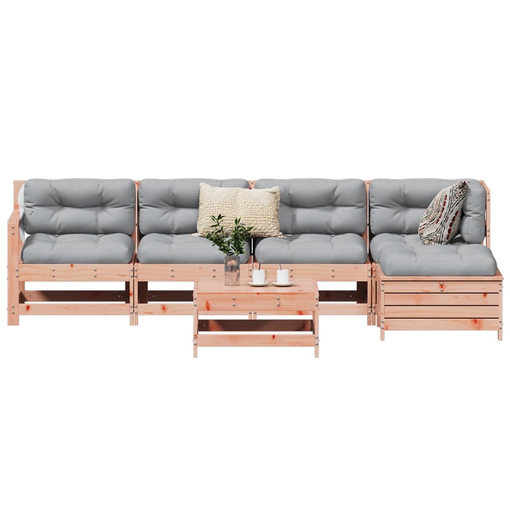 vidaXL 6 Piece Garden Sofa Set Solid Wood Douglas Fir