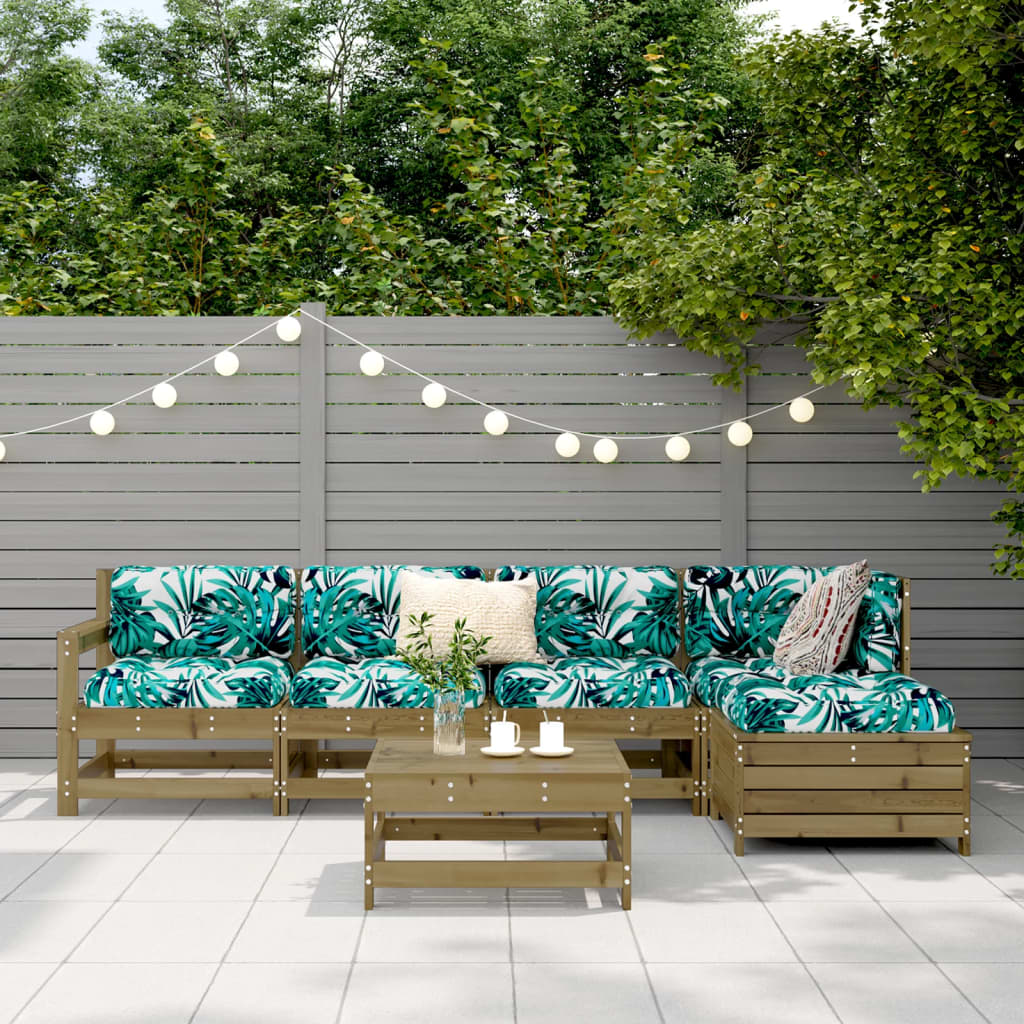 vidaXL 6 Piece Garden Sofa Set Impregnated Wood Pine