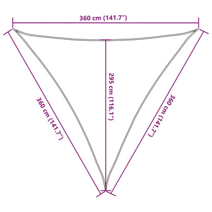 vidaXL Sunshade Sail 160 g/m² Triangular Light Grey 3.6x3.6x3.6 m HDPE