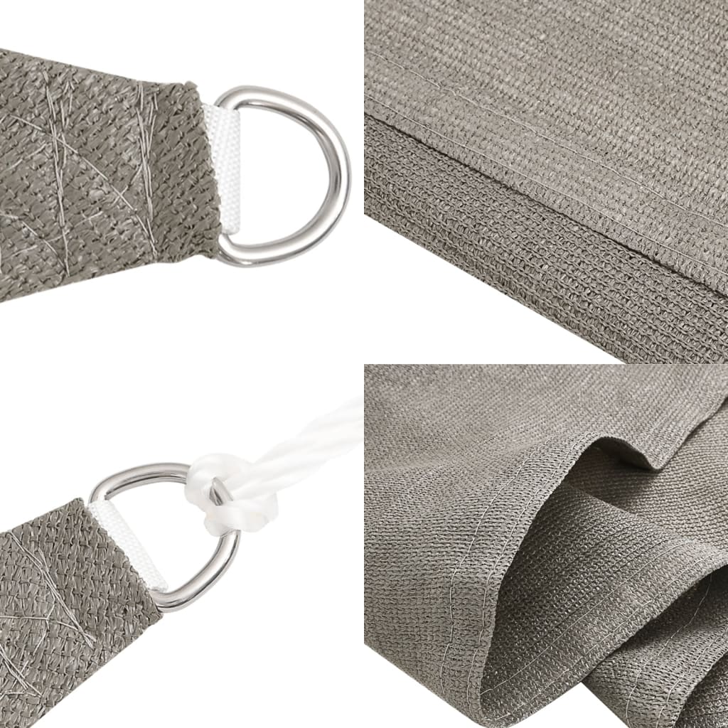 vidaXL Sunshade Sail 160 g/m² Triangular Light Grey 3x4x5 m HDPE