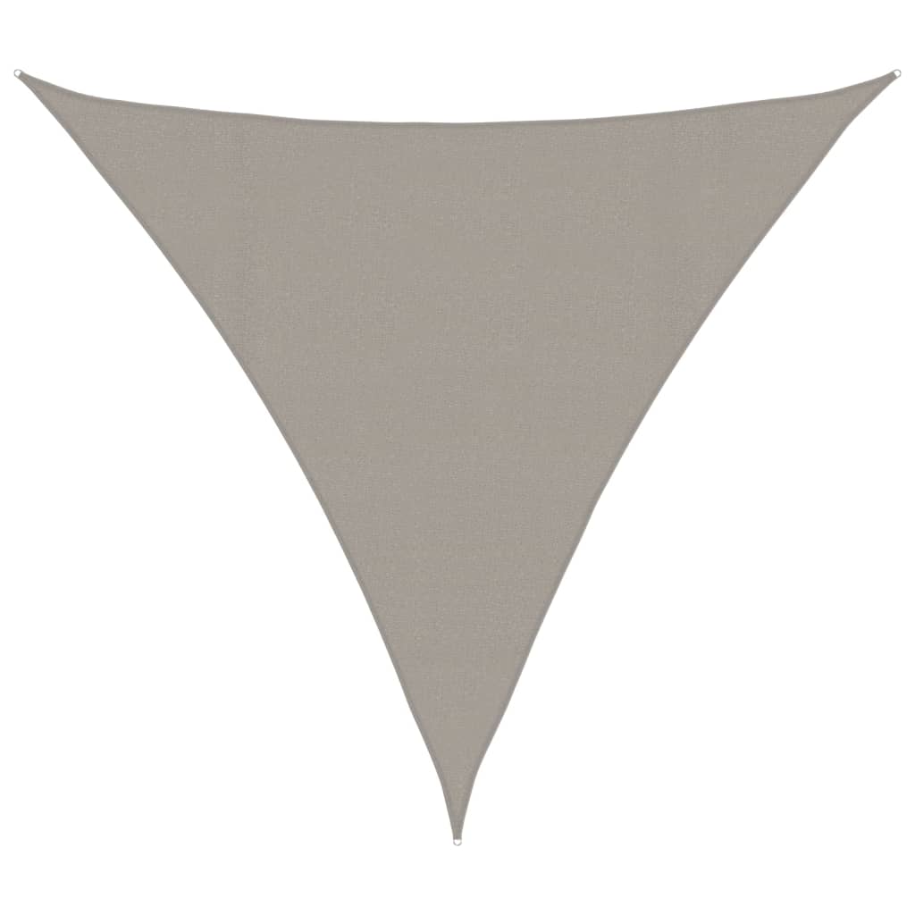 vidaXL Sunshade Sail 160 g/m² Triangular Light Grey 4x4x4 m HDPE