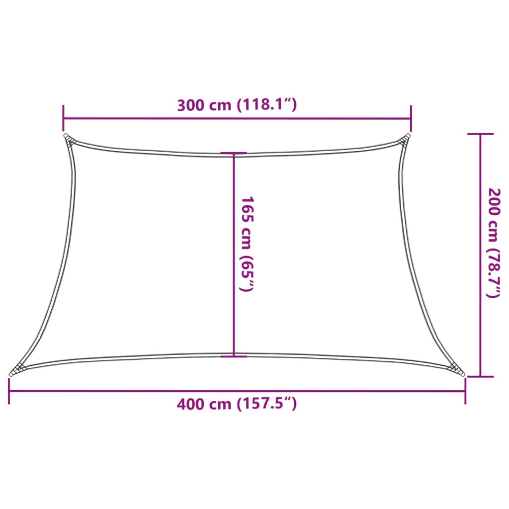 vidaXL Sunshade Sail 160 g/m² Trapezium Light Grey 3/4x2 m HDPE
