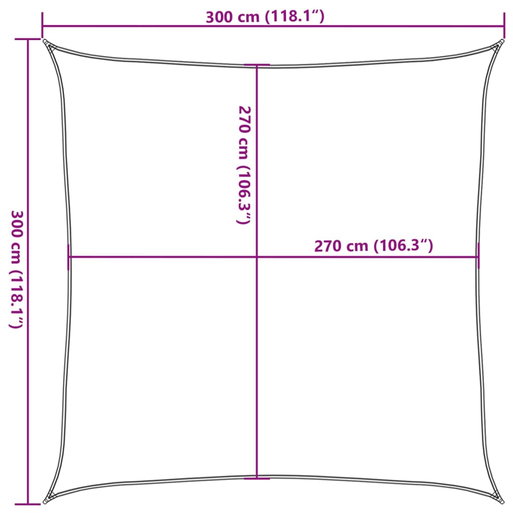 vidaXL Sunshade Sail 160 g/m² Square Sand 3x3 m HDPE
