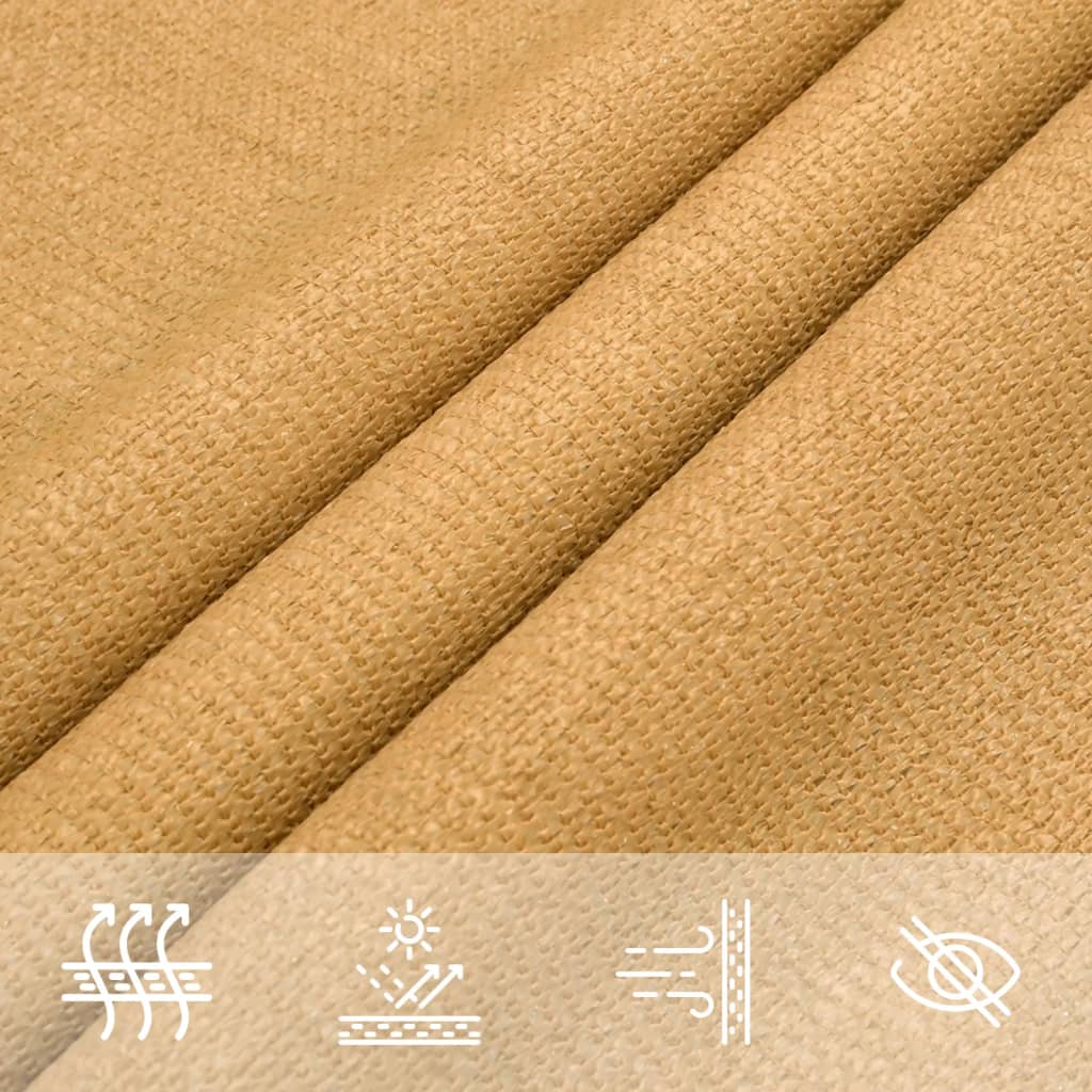vidaXL Sunshade Sail 160 g/m² Square Sand 5x5 m HDPE