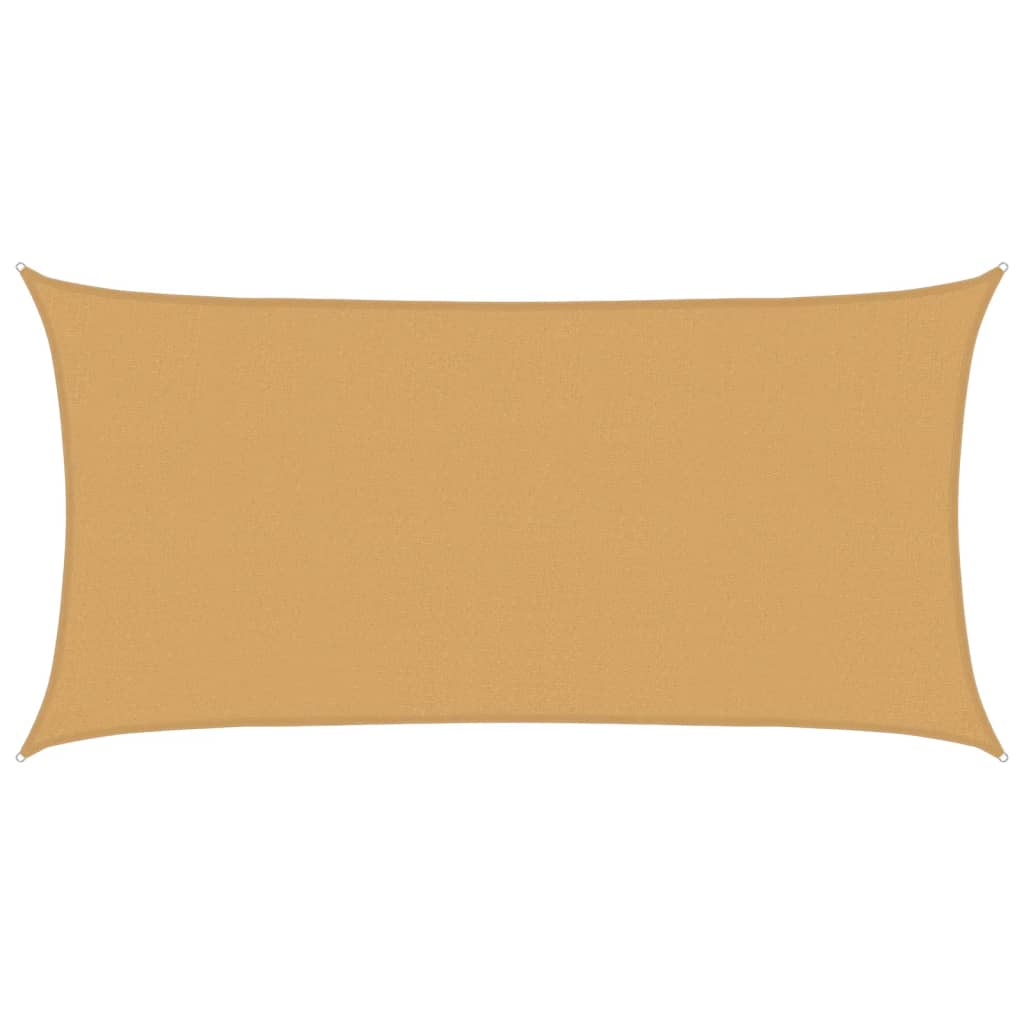 vidaXL Sunshade Sail 160 g/m² Rectangular Sand 2.5x5 m HDPE