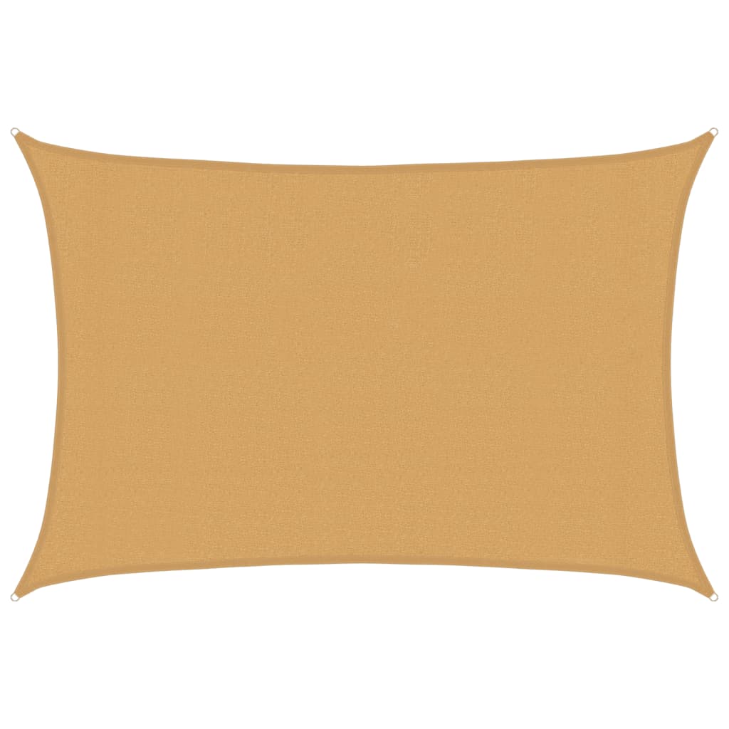 vidaXL Sunshade Sail 160 g/m² Rectangular Sand 3x4.5 m HDPE