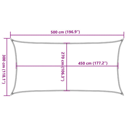 vidaXL Sunshade Sail 160 g/m² Rectangular Sand 3x5 m HDPE