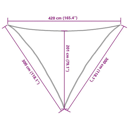 vidaXL Sunshade Sail 160 g/m² Triangular Sand 3x3x4.2 m HDPE