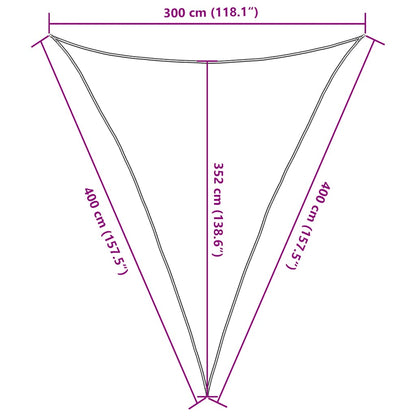 vidaXL Sunshade Sail 160 g/m² Triangular Sand 3x4x4 m HDPE
