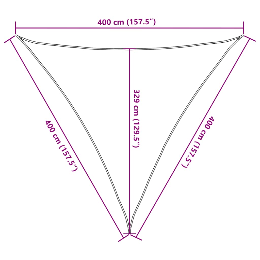 vidaXL Sunshade Sail 160 g/m² Triangular Sand 4x4x4 m HDPE