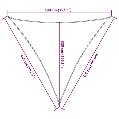 vidaXL Sunshade Sail 160 g/m² Triangular Sand 4x4x4 m HDPE