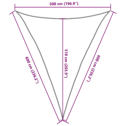vidaXL Sunshade Sail 160 g/m² Triangular Sand 5x6x6 m HDPE
