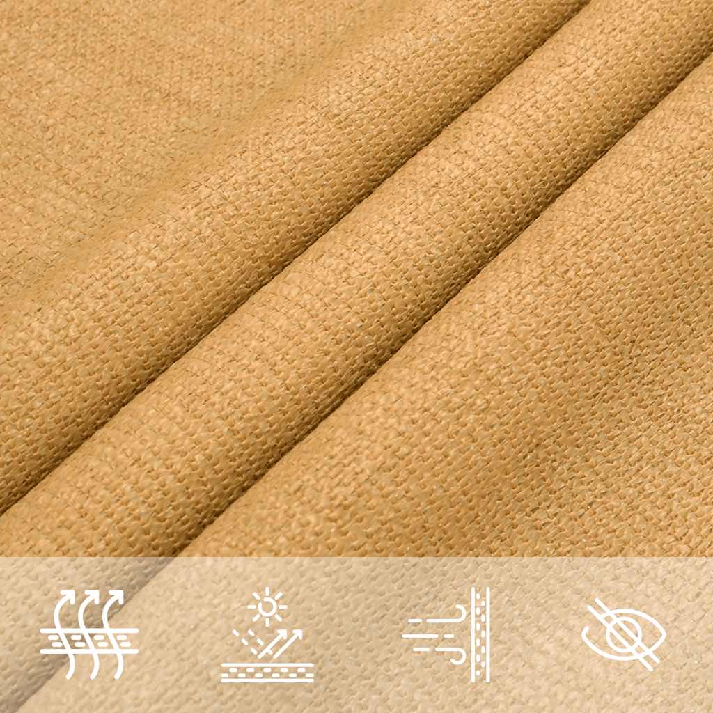 vidaXL Sunshade Sail 160 g/m² Triangular Sand 5x7x7 m HDPE