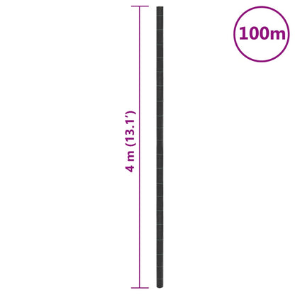 vidaXL Weed Membrane Black 4x100 m PP