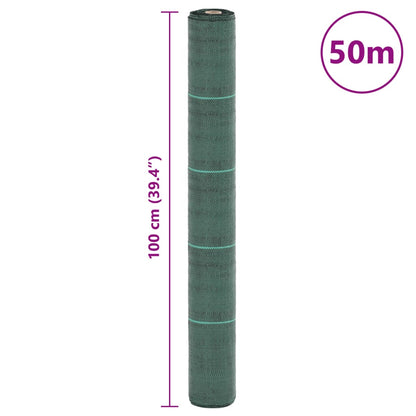 vidaXL Weed Membrane Green 1x50 m PP