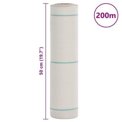 vidaXL Weed Membrane White 0.5x200 m PP