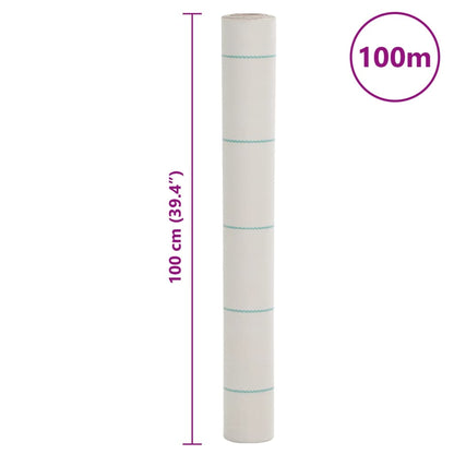 vidaXL Weed Membrane White 1x100 m PP