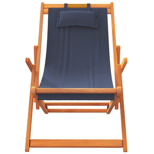vidaXL Folding Beach Chairs 2 pcs Blue Fabric