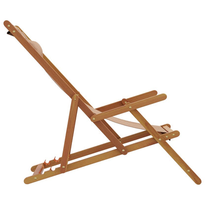 vidaXL Folding Beach Chairs 2 pcs Taupe Fabric and Solid Wood