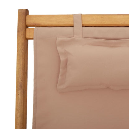 vidaXL Folding Beach Chairs 2 pcs Taupe Fabric and Solid Wood