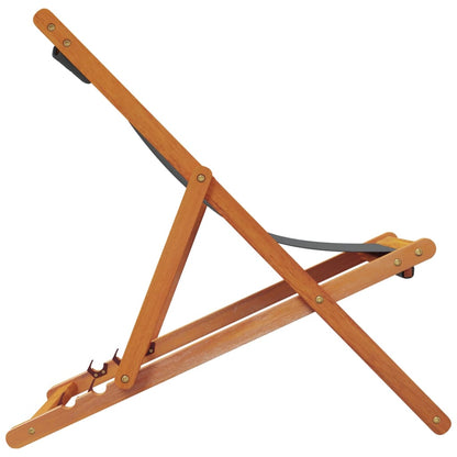 vidaXL Folding Beach Chairs 2 pcs Grey Fabric