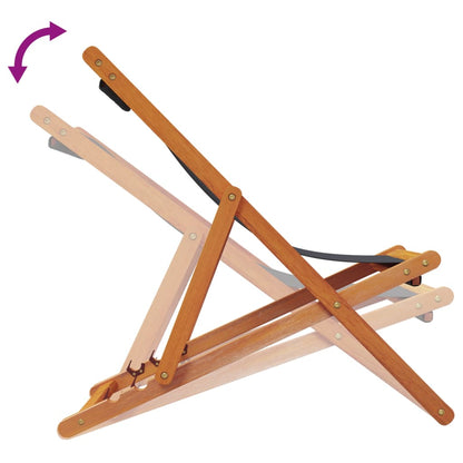 vidaXL Folding Beach Chairs 2 pcs Grey Fabric